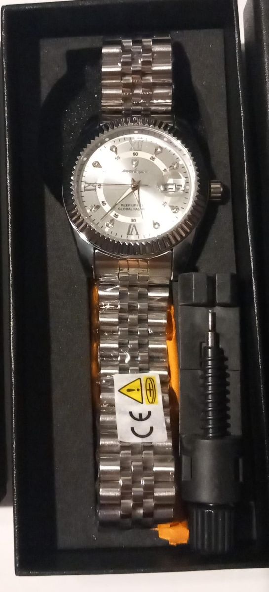 Reloj Poedagar Plata y Blanco