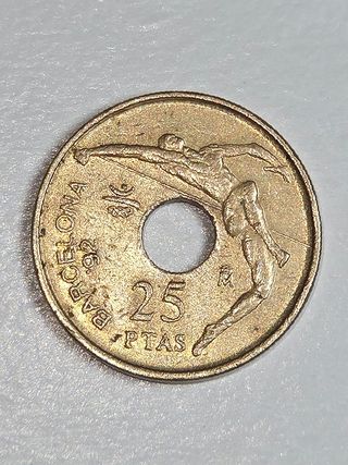 Moneda 25 PTAS Barcelona 92 Juan Carlos I 1991