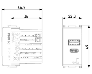 Cargador Vimar 14292.AC 5V 2.4A USB