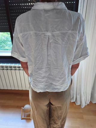 Camisa Zara Blanca Manga Corta