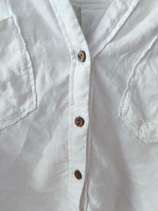 Camisa Zara Blanca Manga Corta
