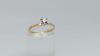 L686 Anillo oro 18k promesa con circonita 