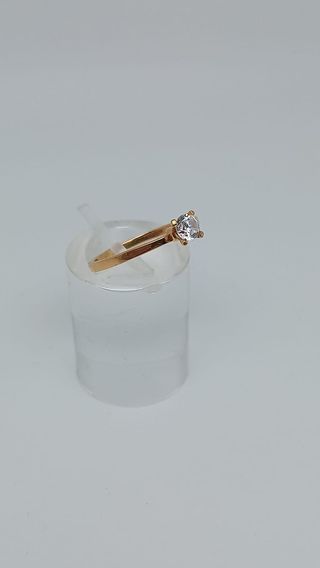 L686 Anillo oro 18k promesa con circonita 