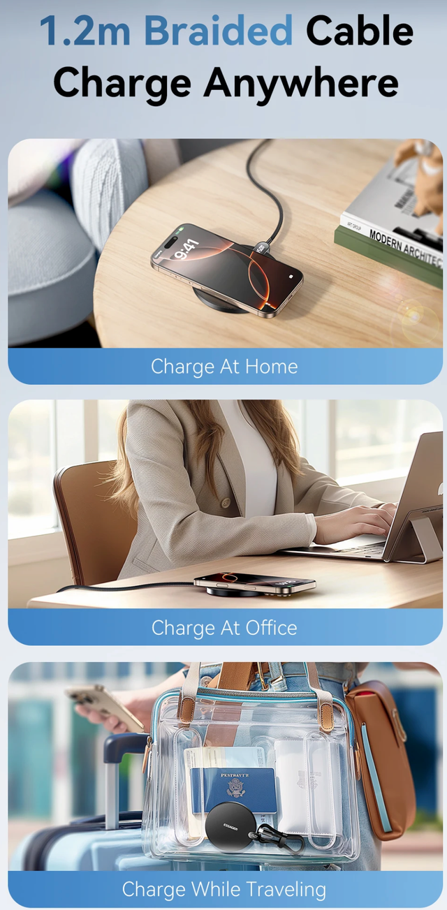 Cargador Inalámbrico rapido con pantalla