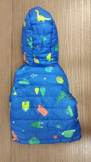 Giubbino blu 3-6 mesi con cappuccio fantasia