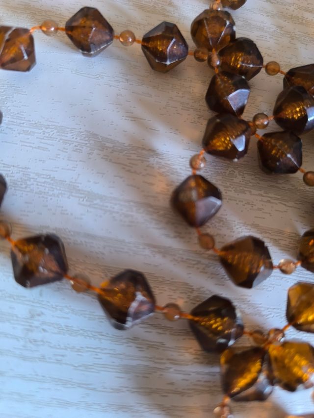 Collar de cuentas octaedro largo 73 cm