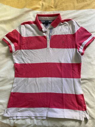 Polo Tommy Hilfiger Rayas Rosa/Blanco Talla M