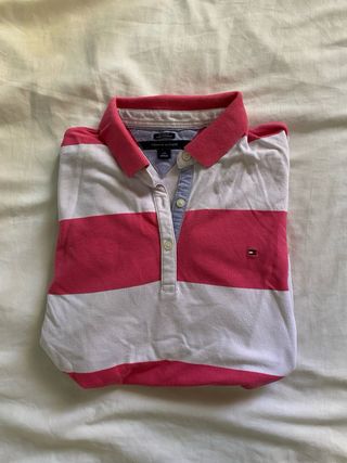 Polo Tommy Hilfiger Rayas Rosa/Blanco Talla M