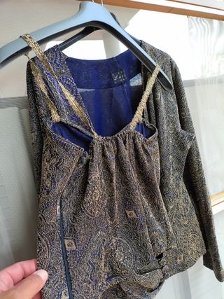 Giacca e top Lucky Lights fantasia oro blu