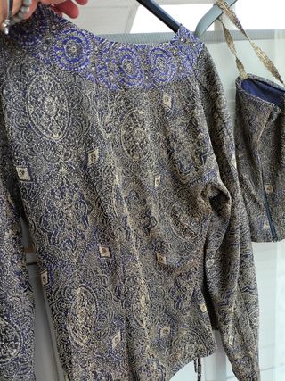 Giacca e top Lucky Lights fantasia oro blu