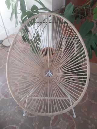 Silla sillón Acapulco Beige y blanco