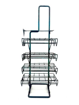 Espositore vintage in ferro con targhette numerate anni 50