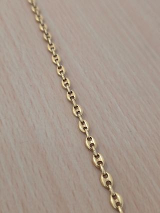 Cadena Grano de Café en plata con baño de oro 