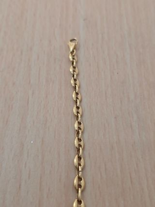 Cadena Grano de Café en plata con baño de oro 