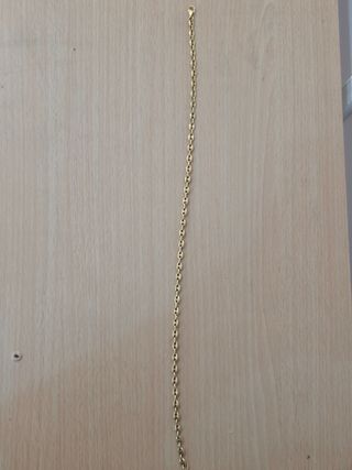 Cadena Grano de Café en plata con baño de oro 