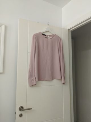 Camisa rosa manga larga