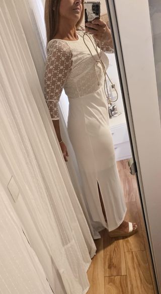 Vestido Mango Novia Boda Civil Blanco