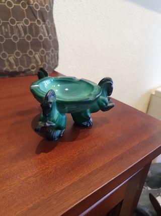 Cenicero Vintage años 30 Caballos Verde Jade