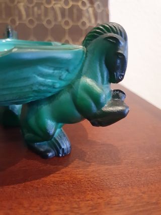 Cenicero Vintage años 30 Caballos Verde Jade