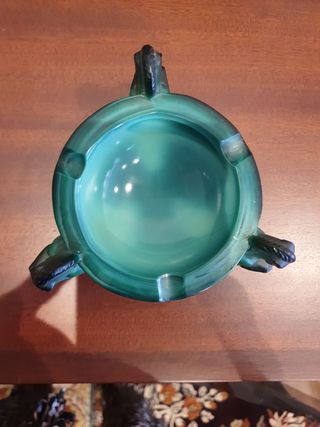 Cenicero Vintage años 30 Caballos Verde Jade