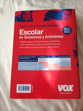 Diccionario Escolar de Sinónimos y Antónimos (S...