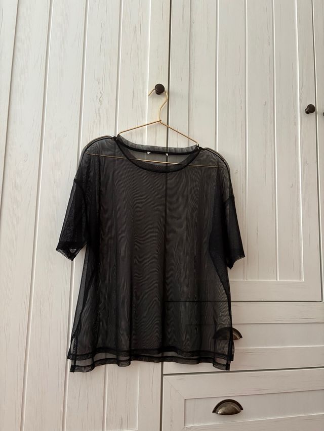 Camiseta negra transparente