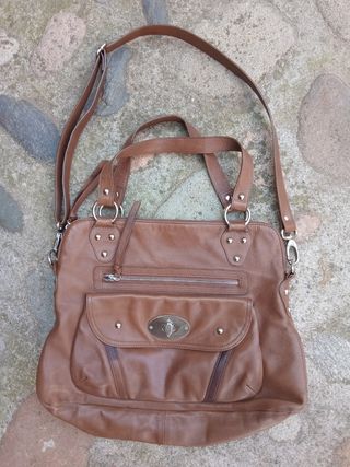Bolso Piel Vintage Mujer Marrón