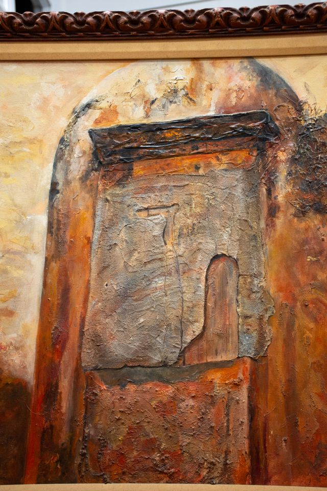 Cuadro relieve puerta rústica