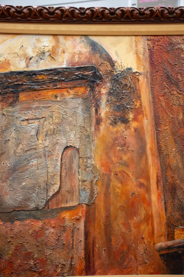 Cuadro relieve puerta rústica