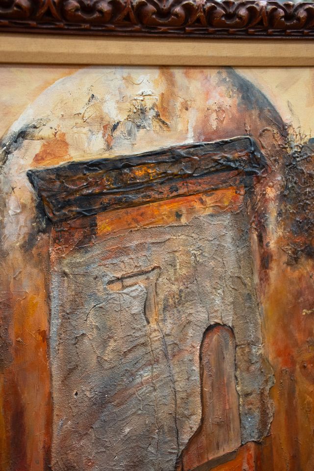 Cuadro relieve puerta rústica