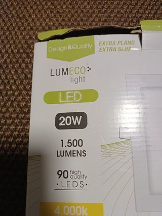 Plafón LED Empotrable 20W 1500 Lúmenes