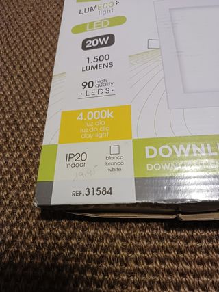 Plafón LED Empotrable 20W 1500 Lúmenes