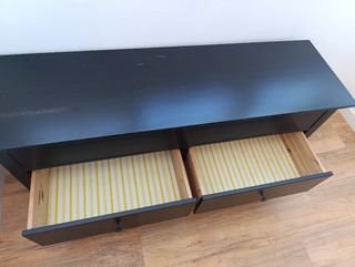 Cómoda aparador de madera maciza  negro