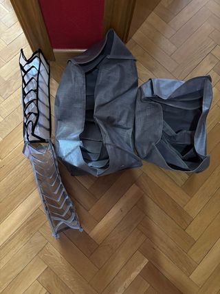 Organizadores de ropa de tela grises