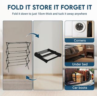 Tendedero Plegable Metálico Negro