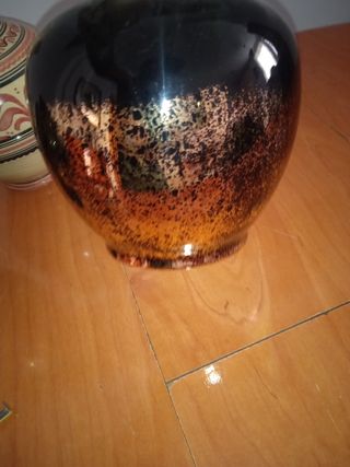 Jarrón art déco Cerámica Negro y Dorado