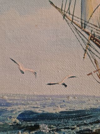 Cuadro al óleo de velero