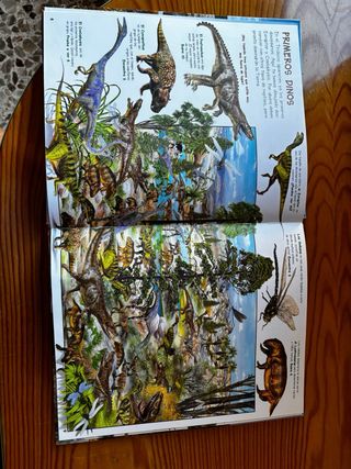 LOTE: JUEGUETE, LIBRO Y CARTAS DINOSAURIOS