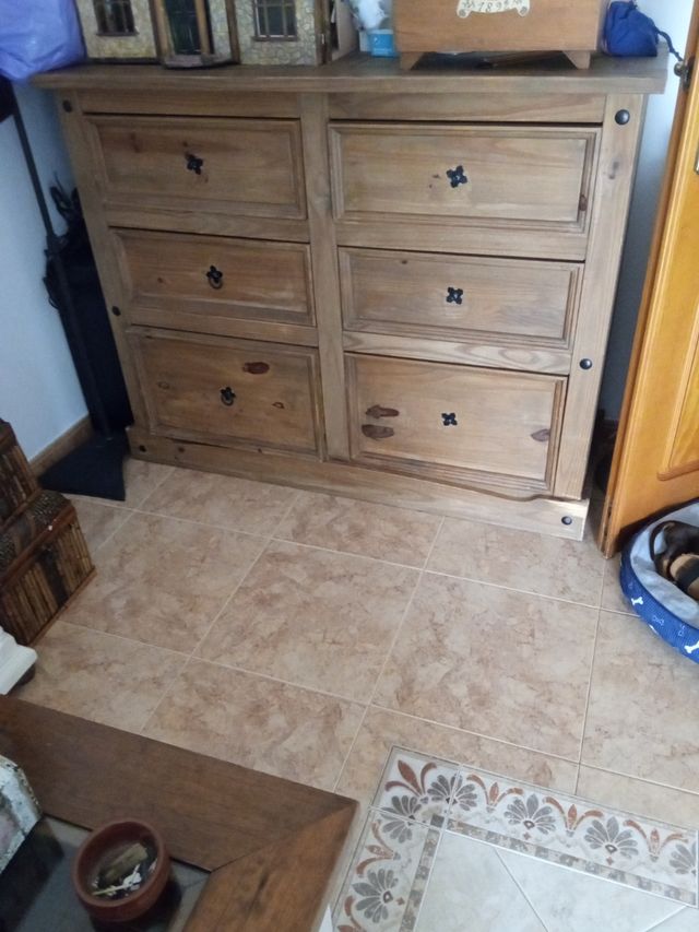 Cómoda de madera estilo antiguo, gran capacidad