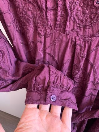 Vestido camisero bordado TANNA morado