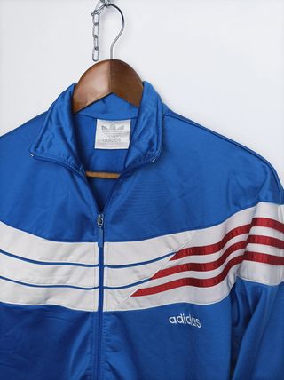 Chaqueta Adidas Vintage Rayas Grandes Azul