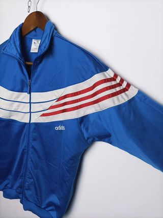 Chaqueta Adidas Vintage Rayas Grandes Azul