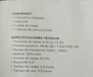 Micrófono Karaoke Quigg Negro y Blanco