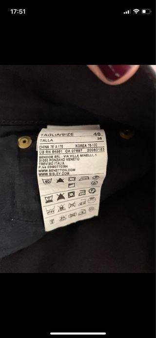 Pantalón pitillo negro Benetton