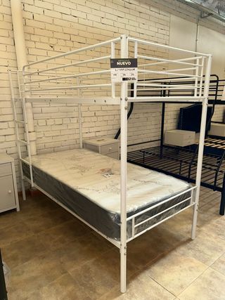 Litera Camarote Singular Metálica Blanca 90x190