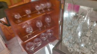 Mueble Bar Antiguo Madera y Cristalería