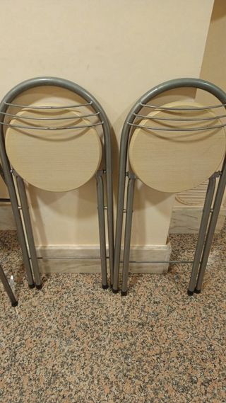 Taburetes de Cocina plegables Madera y Metal