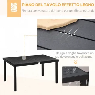 Set Tavolo e Sedie da Giardino Pieghevoli e Regola