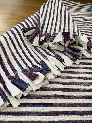 Alfombra Rayas Morado y Blanco 118x148