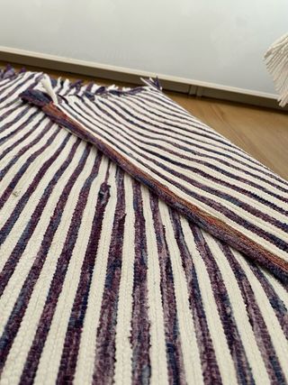 Alfombra Rayas Morado y Blanco 118x148